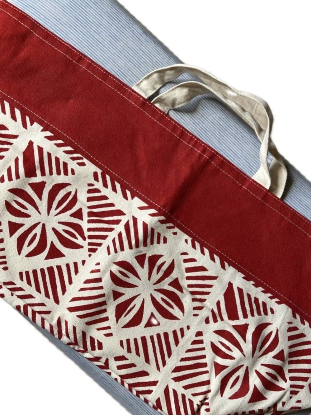 Wide Canvas Tote Bag Handmade print